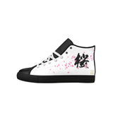 "Sakura" Kanji Leather High Top Shoes - Womens