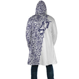 Lee's Excellent Hooded Coat with Unicorn - Cobalt Roses