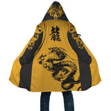 Dragon Kanji Hooded Coat with Bag