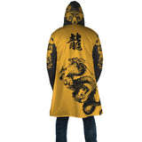 Dragon Kanji Hooded Coat with Bag