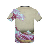 Pink Wave off Kanagawa All Over Print T-Shirt - Womens