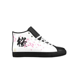 "Sakura" Kanji Leather High Top Shoes - Womens