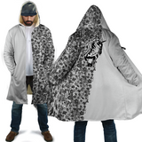 Lee's EXCELLENT Hooded Coat with Unicorn - White Base Black Roses [with bag]