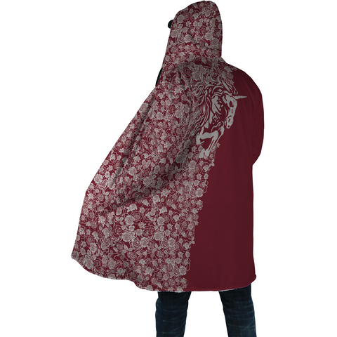 Lee's EXCELLENT Hooded Coat with Unicorn - Crimson [with bag]