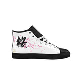 "Sakura" Kanji Leather High Top Shoes - Womens