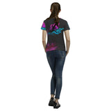 "Bi" - Beauty Kanji All Over Print T-Shirt - Womens - Dark Gray