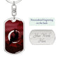 Crescent Moon dog tag keychain - Crimson [No Stroke]