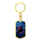 Crescent Moon dog tag keychain - Midnight [Crimson Moon]