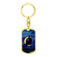 Crescent Moon dog tag keychain - Midnight [Crimson Stroke]