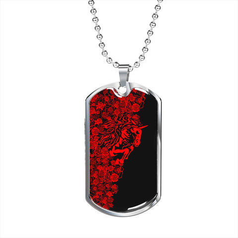 Lee's Excellent w/Unicorn Dog Tag - Red