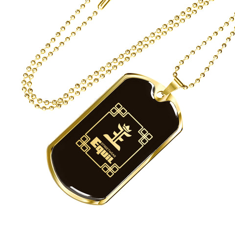 Equil Streetwear Logo Dog Tag - Gold (Engraving Available)
