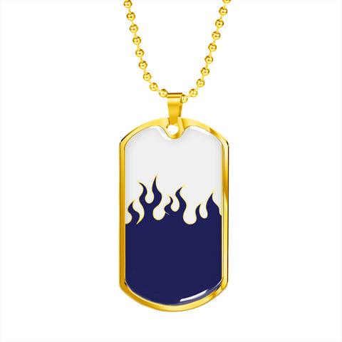 Jin T7 Flame Dog Tag - Blue Flame