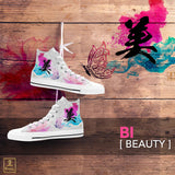 "Bi" - Beauty Kanji High Top Shoes - Womens